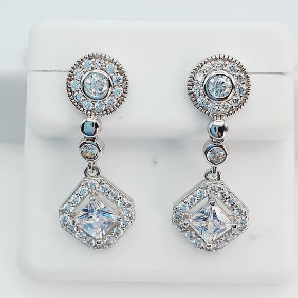"925 Sterling Silver Cubic Zirconia Earrings, U19254851 - Picture 1 of 11